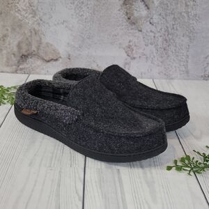 Dearfoams Memory Foam Clog Slippers Charcoal Grey Mens Size XL